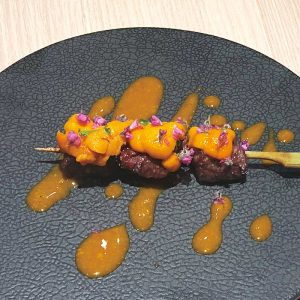 俺のやきとり大宮_松阪牛串 雲丹ソース仕立て