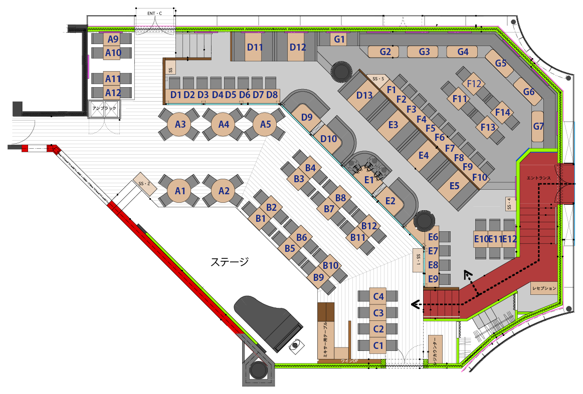 俺のGrill東京 座席図